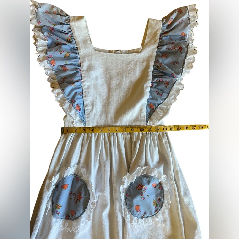 Handmade OOAK Boho Prairie Maxi Apron Dress Cottagecore Mushrooms Snails Retro - Picture 14 of 14